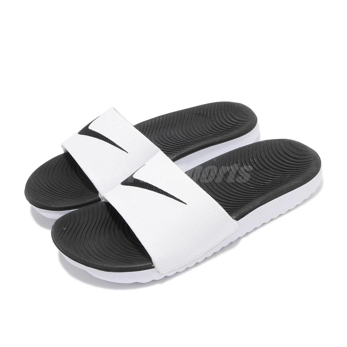 Sandales bébé Nike Kawa blanc noir sur