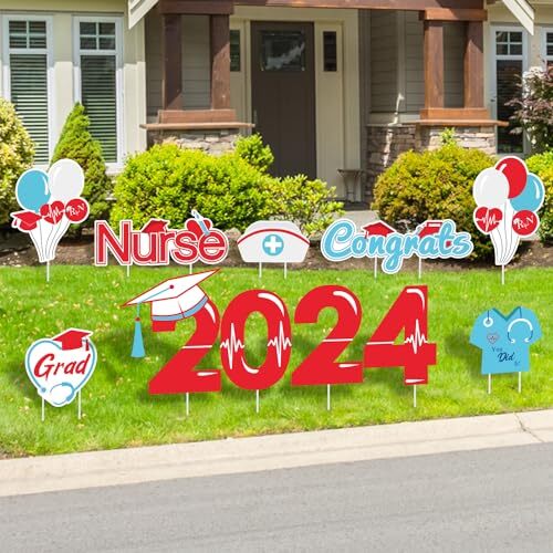Quera 14 Pcs Nurse Graduation Yard Signs with 28Pcs Stakes Grad Cap Lawn Sig... eBay