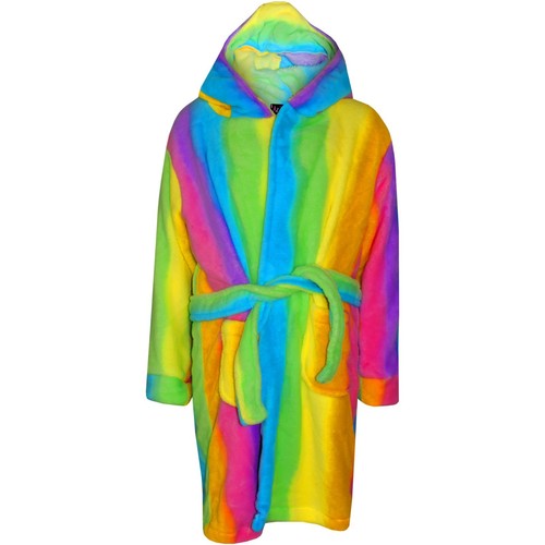 Girls Rainbow Bathrobe 3D Animal Unicorn Fleece Dressing Gowns Night