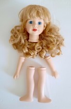Porcelain Doll Parts Head With Wig, Matching Arms Legs For Doll Making Repair