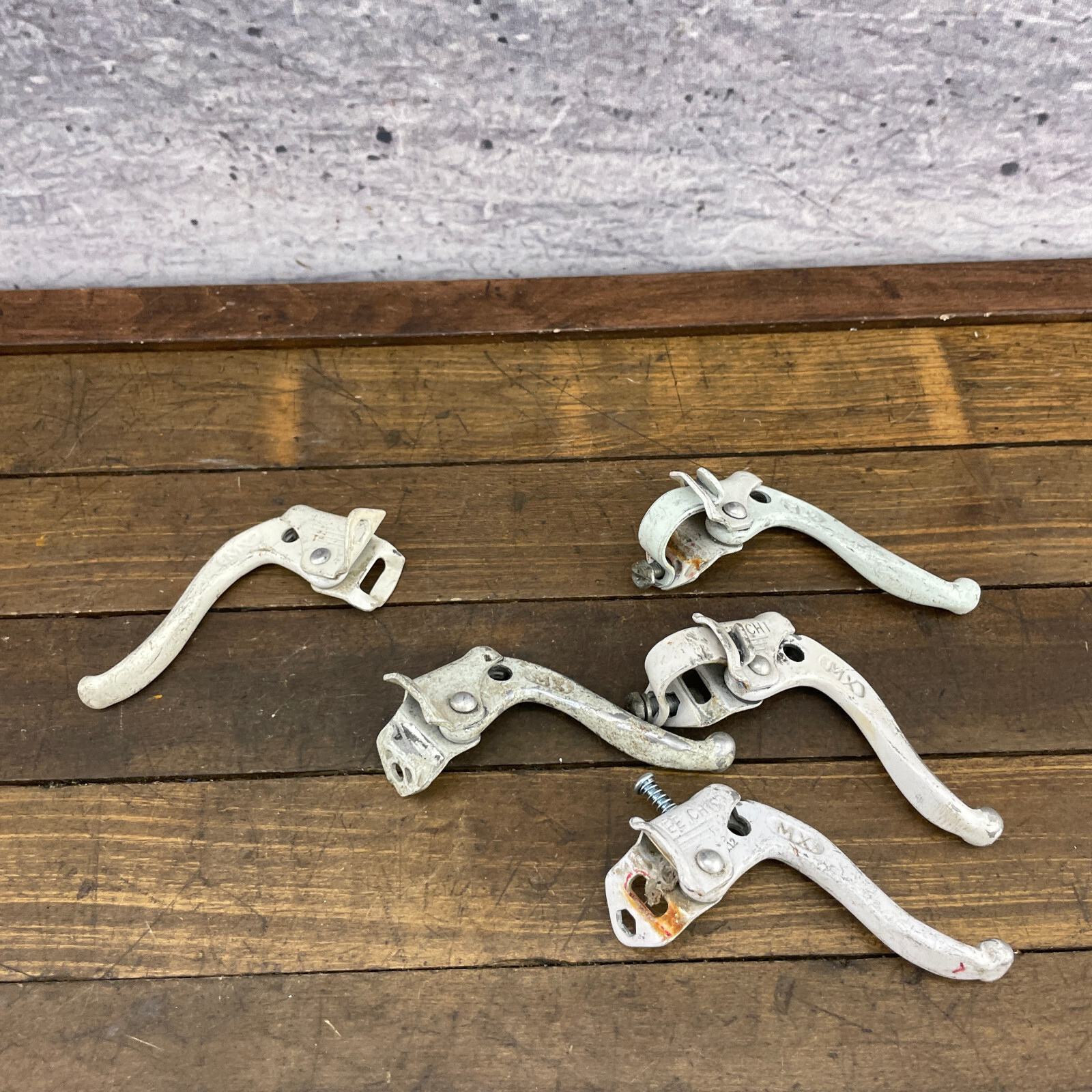 Old School BMX Brake Lever Lot 5 PARTS Vintage Levers 1 Clamp White Tech 4 A4