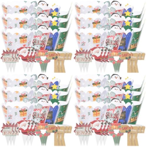  8 Sets Christmas Cake Decoration Baby Shower Baking Muffin Liner Paper Wrapping - Afbeelding 1 van 12