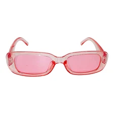 Vintage Chic: Small Square Pink Sunglasses for Women