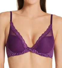 NATORI Raddichio Feathers Contour Plunge Bra, US 32D, UK 32D, NWOT
