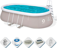 Jilong  17449EU Piscina Autoportante Ovale Con Struttura, 10886 Litri, Grigio, 5