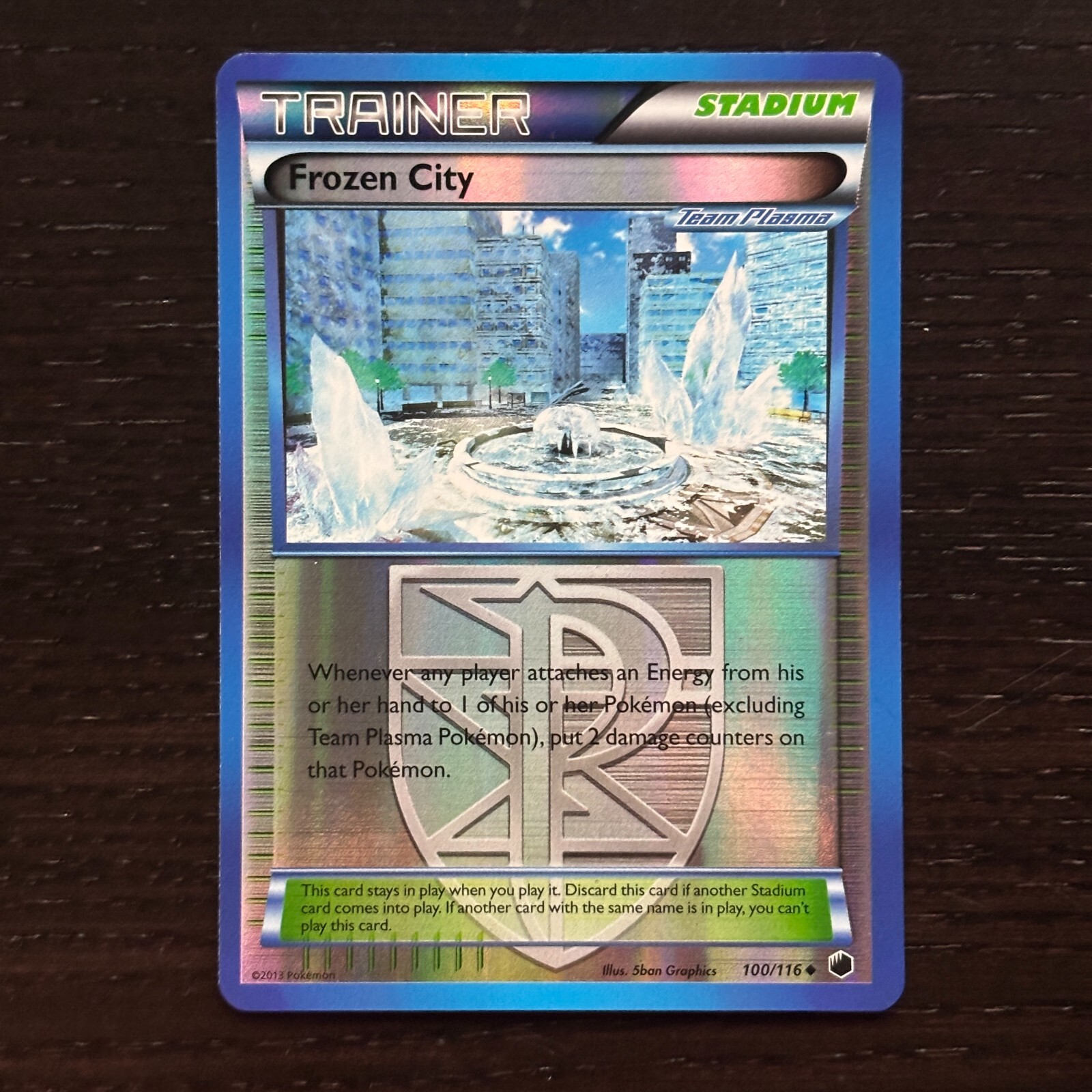 Frozen City 100/116 Pokemon Plasma Freeze B&W Reverse Holo Uncommon Card LP