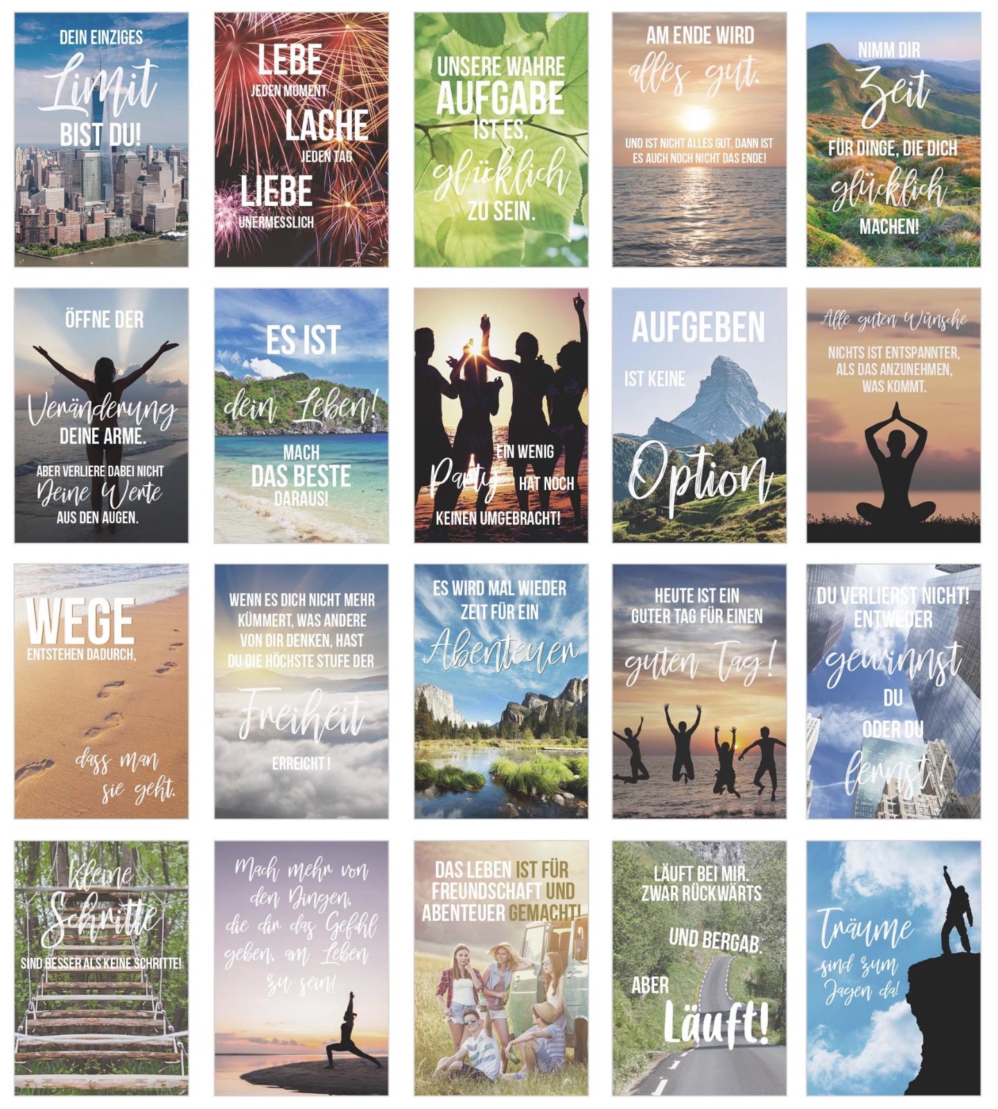 Set 20 Postkarten mit Sprüchen Karten mit Spruch Geburtstagskarten (20056)