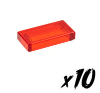 10X Lego 3069 • 1X2 Tile • Fliese • Transparent Rot • Trans-Red