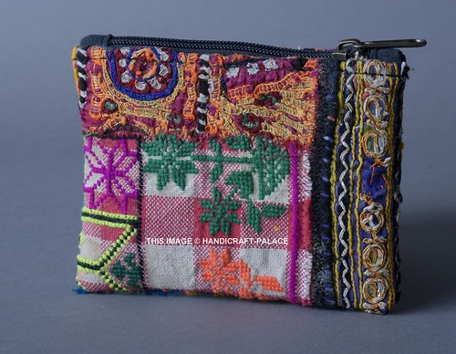 Billetera Bordada India Monedas Patchwork Billetera Portatarjetas Bolso Afgano - Imagen 2 de 4