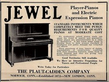1927 JEWEL PIANOS THE PLAUT-CADDEN CO NORWICH...