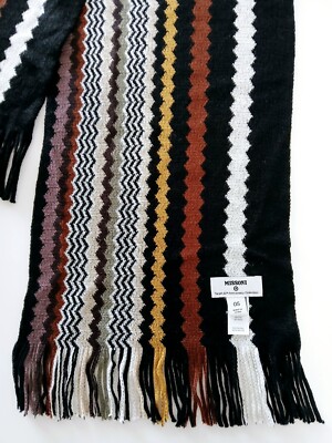 Missoni for Target Chevron Zig Zag Wool Blend Scarf Multicolored Fringe Trendy