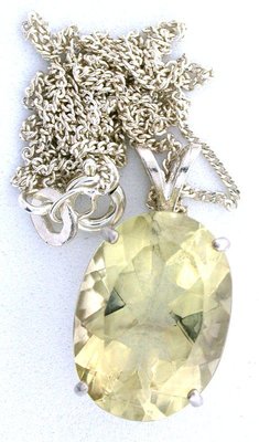 16x12 Oval Citrin Edelstein Edelstein Sterling Anhänger 18 Zoll Kette EBS2434