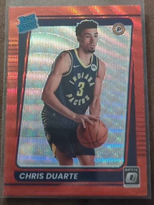 2021-22 Panini Donruss Optic Rated Red Wave Prizm Chris Duarte #173 Rookie RC NM