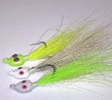BONEFISH JIGS 1/4oz  1/0 black nickel hooks Permit Flats Trout Redfish T&A JIGS