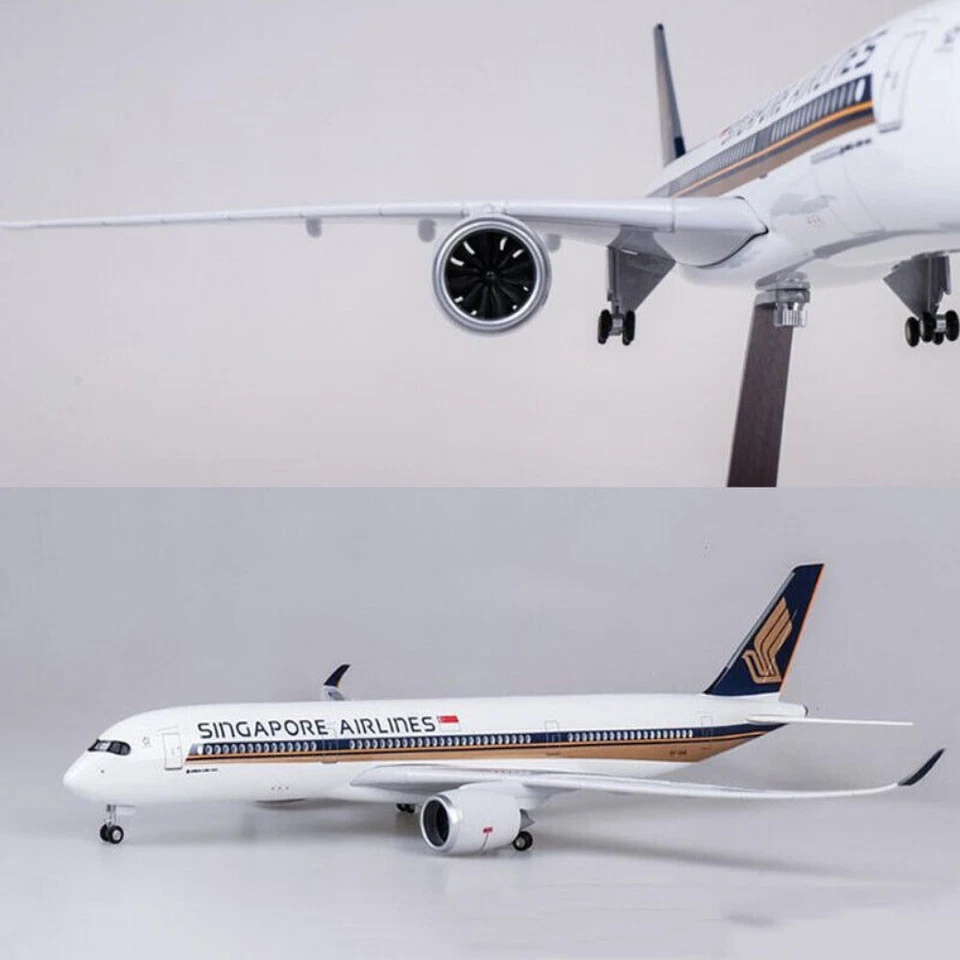 1:142 Singapore Airlines A350 Airplane Model Decoration w/ LED Light Wheel Gift - Image 4 of 4