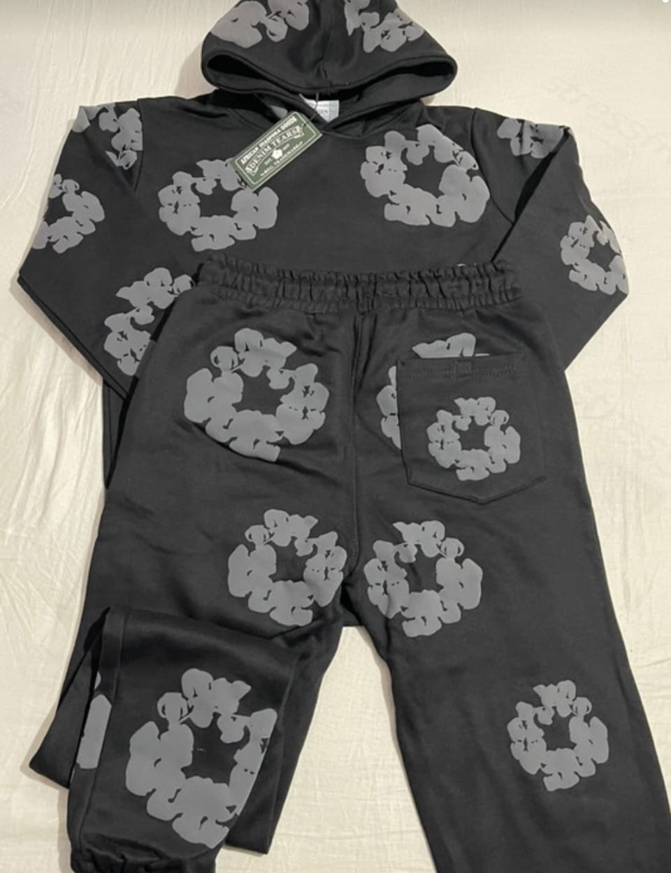 Denim Tears tracksuit set Black with grey flower - L image 2
