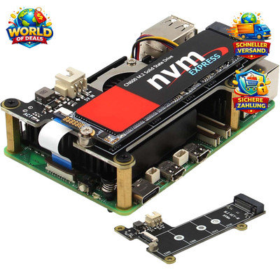 PCIe zu M.2 NVMe SSD Shield für Raspberry Pi 5 - Geekworm X1001