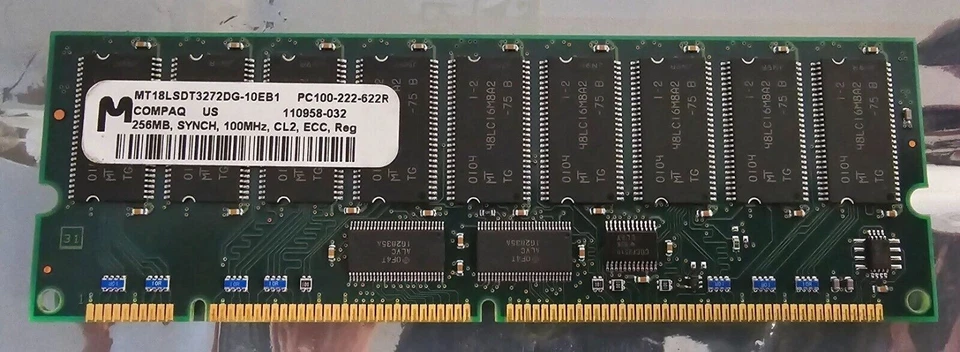 HP Proliant Memory SDRAM 256Mb 100MHz 110958-032 - Image 2 of 2