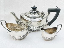 SET DA TÈ SCAPOLO EDOARDIANO IN ARGENTO STERLING - Alexander Clark, Birmingham, 1907.
