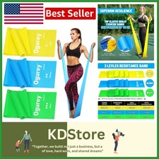 Resistance Bands Set 3 Levels for Strength Yoga Pilates Rehab Stretch Workout