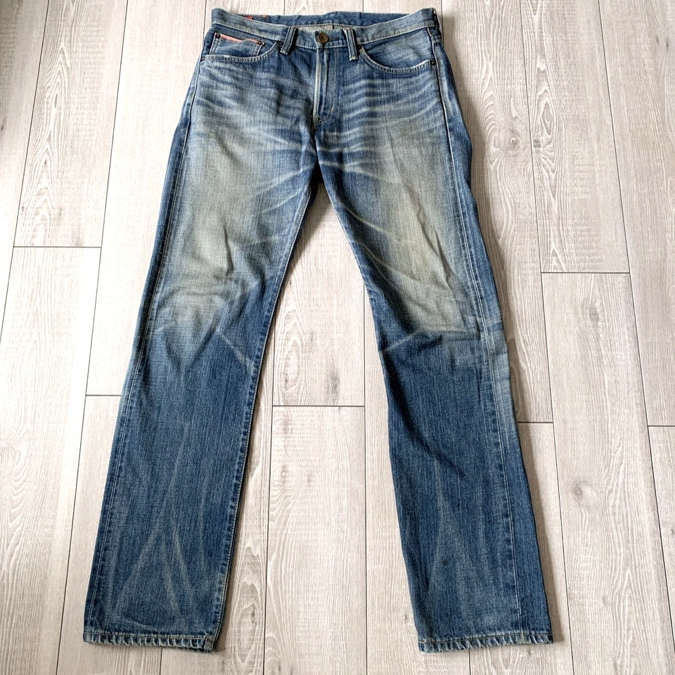 EDWIN Selvedge 505zx Straight Jeans Buckle Back Japan Tag W31 L33 Actual W34 L33 - Image 2 of 4