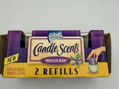 Vintage Glade Candle Scents Mountain Berry Candle 2 Refills Purple NEW 1996