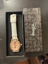 Disney Minnie Mouse Rose Gold Tone White Leather Band Watch - N26-5