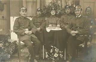 Port. Photo: RARE! Helmeted German Freiwillige Feuerwehr Firefighters Posed!!!