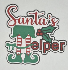 Santas Helper Title Die Cut Scrapbook Embellishment Card Making Junk Journal