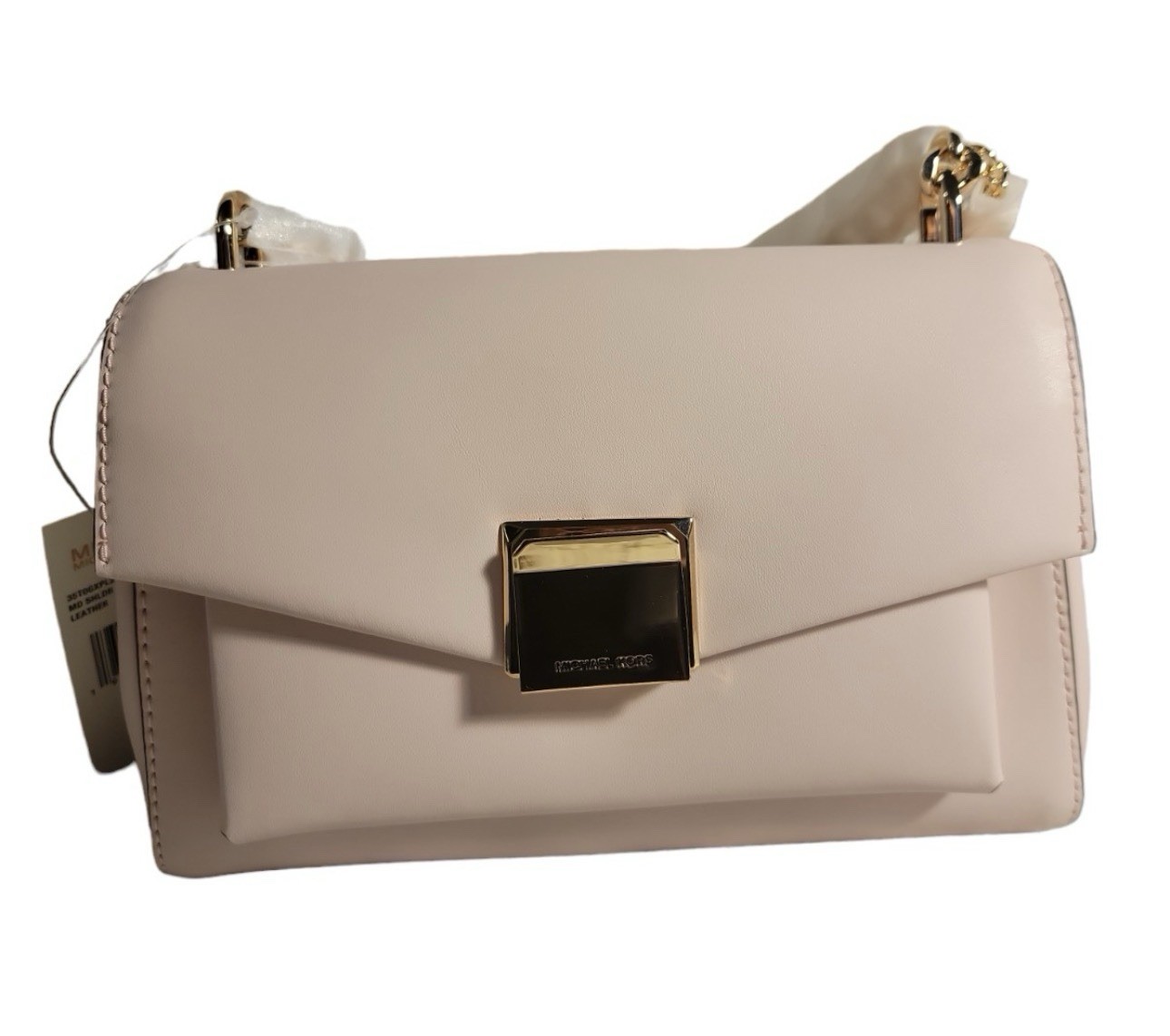 Michael Kors Powder Blush Medium Shoulder Bag with Strap Accent & Gold Hardware