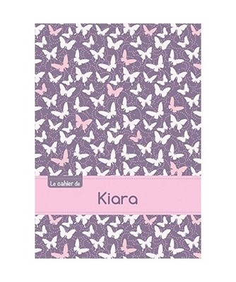 Le cahier de Kiara - Séyès, 96p, A5 - Papillons Mauve, XXX