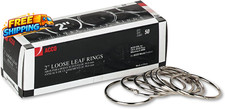 ACCO Loose Leaf Binder Rings, 2", Silver 50 Rings/Box 72205