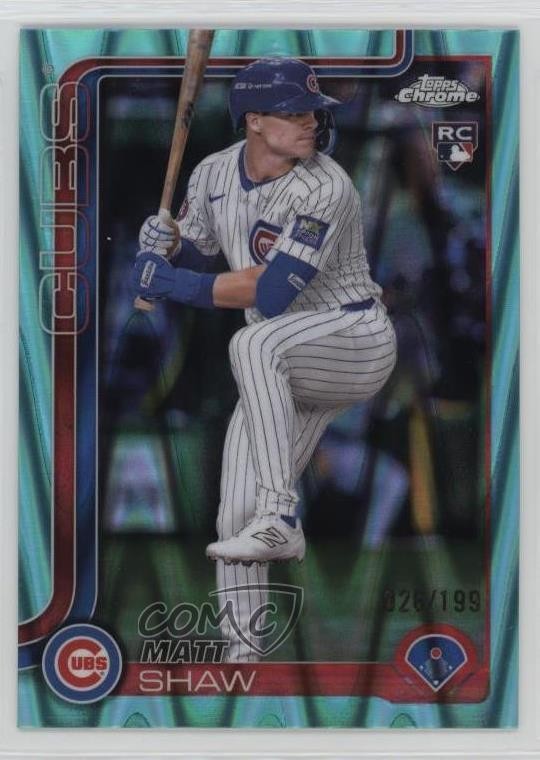 2025 Topps Chrome Aqua RayWave Refractor 26/199 Matt Shaw #219 Rookie RC 12fr