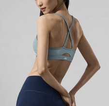 Alo Yoga Airlift Intrigue Bra - Green Gray - Women's Size Medium M - Gym Workout