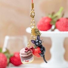 Kikis Delivery Service Jiji Strawberry Jam Sweets Dangling Charm Keychain
