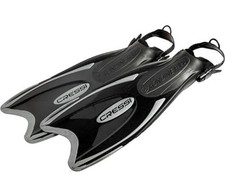 New Cressi Palau Long Open Heel Fins - Black/Titanuim -Large/XL