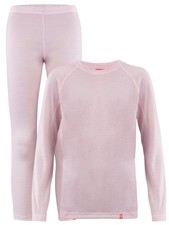 Wooly Kid's Thermal Underwear Set Soft Merino Wool Pink Ages 2-10yo