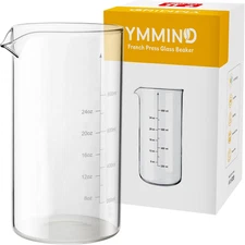 Standard Universal Design 34 Oz French Press Replacement Glass Beaker, Fits Most