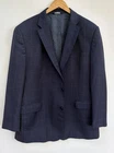 Ermenegildo Zegna Blazer 46 Tropical Wool Navy Blue Plaid Jacket Saks Fifth Ave