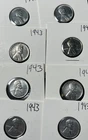 1943 1C Lincoln Cent Lot Of 8 Steel Penny