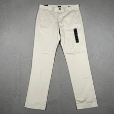 J Crew Pants Mens 33x32 Beige Straight Fit Flex Chino Casual Preppy Pockets NWT