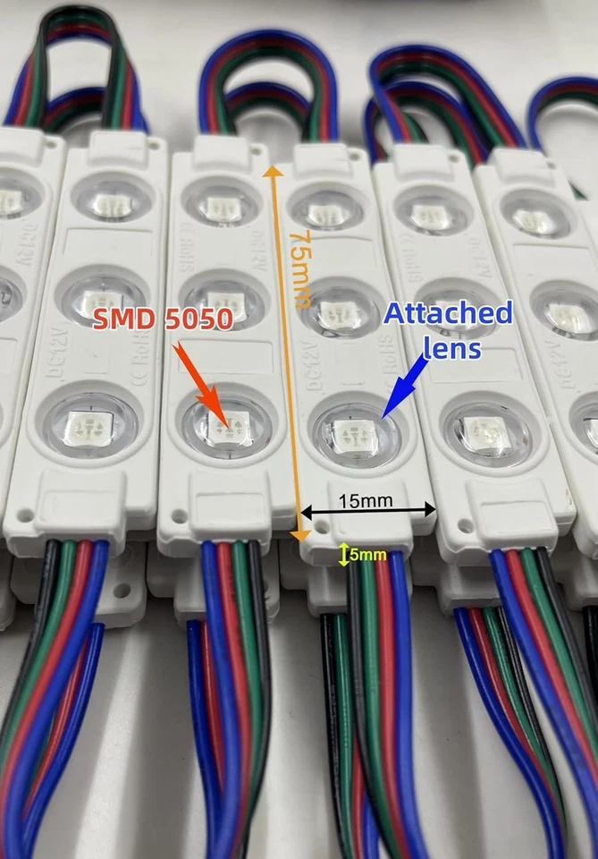 200PCS 5050 SMD RGB LED Module Kit 110FT LED Module for Storefront Window Signs - Image 4 of 4