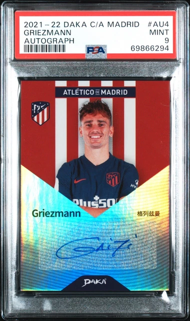 2021-22 Daka Antoine Griezmann Autogramm PSA 9 Mint Atlético Madrid Rare