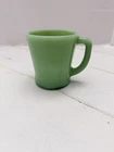 Vintage FIRE KING Jadeite Green D Handle Glass Coffee Mug Oven Ware #7 on Bottom