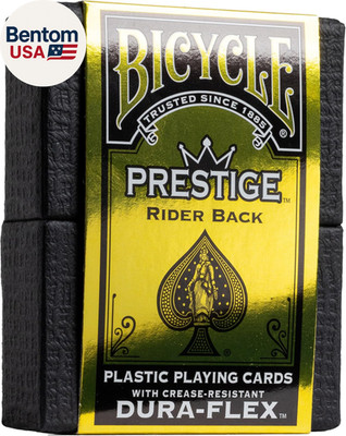 Prestige Waterproof Playing Cards, Black 100% Plastic Deck, Durable Casino Quali