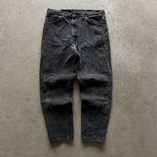 Vintage 90s Levis 550 Jeans Size 38x30 Black Dark Denim Relaxed Fit Tapered Leg