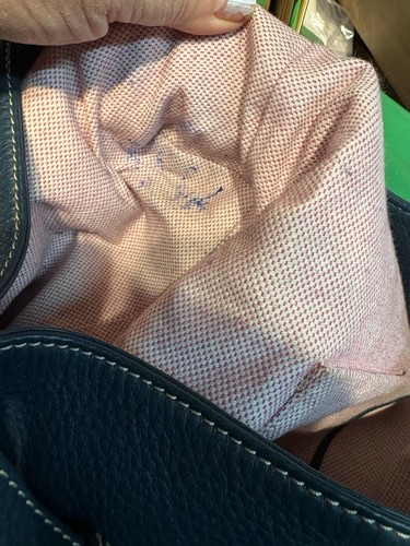 Dooney Bourke Dillen Teal Blue Pebble Leather Large Hobo Sac Tote Shoulder Bag - Picture 16 of 19