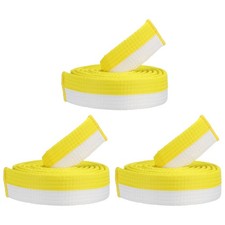 Taekwondo Ranking Belt, 3 Pack 1.6"x8Ft 2.6M  Judo Karate Belt,White-Yellow