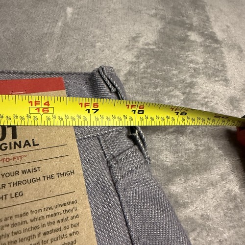 Neu mit Etikett Levi 501XX Jeans 35 x 30 Shrink To Fit Denim Knopfleiste grau gerade Original - Bild 5 von 12