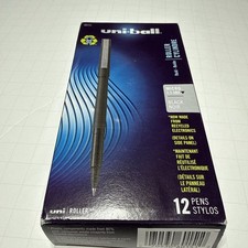 Uni-Ball Roller Rollerball Pens Fine Point Micro Tip 0.5Mm Black 12 Pack
